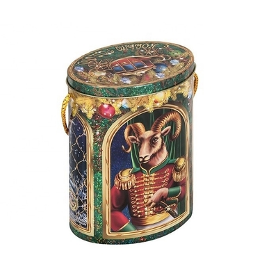 Buy DADI Custom Tea Tin Box Laser Printing Food Grade Tinplate Can Oval Shape 130x90x180mm online manufacture