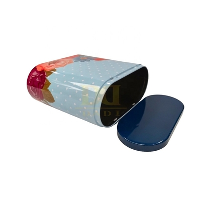 Buy DADI Tea Tin Box Oval Tin Box Glossy Food Grade Metal Tins For Tea Snacks online manufacture