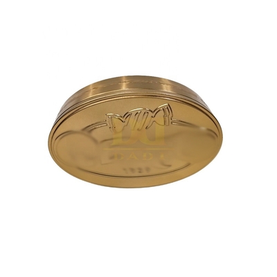 acheter DADI Boîte en fer blanc en aluminium en forme ovale en bonbons Lollipop Golden 3D Capsule Médecine Emballage en fer blanc sur mesure online manufacture