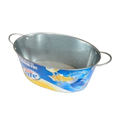 Buy DADI 7.5L Oval Galvanized Tinplate Metal Ice Bucket Galvanized Cooler Tub Eco Friendly online manufacture