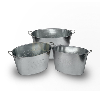 Buy DADI Stackable Custom Tinplate Metal Ice Bucket Non Slip Base Zinc Plated Metal Drink Bucket online manufacture