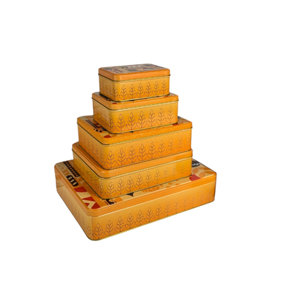 Buy DADI Square Metal Fancy Biscuit Tin Box For Chocolate Candy Packaging 5 Pack Tin Can online manufacture