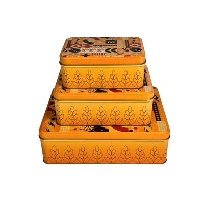 Buy Custom Printed Rectangular Snack Tin Box Food Grade Metal Container for Mixed Nuts Dried Fruit Storage Packaging online manufacture