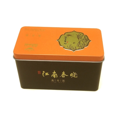 Buy DADI Elegant Rectangular Tea Tin Box CMYK Personalized Tin Can For Tea online manufacture