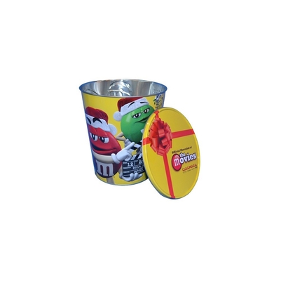 Buy DADI Food Grade Holiday Snack Tin Offset Lithography Tinplate Metal Popcorn Tin Bucket online manufacture