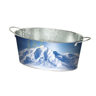 Buy DADI Portable Wine Chiller Tinplate Metal Ice Bucket OEM/ODM Beverage Chiller Tub For Beer online manufacture