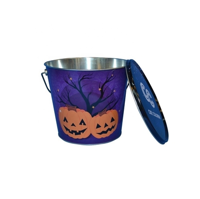 Buy DADI Customized Popcorn Tin Bucket Embossed Logo Design Movie Tinplate Metal Popcorn Bucket online manufacture