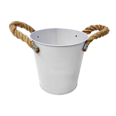 Buy DADI White Tinplate Metal Popcorn Bucket Silkscreen Large Popcorn Tins online manufacture