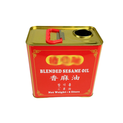 kopen DADI 2 liter 0,53 gallon Olijfolie blikjes, 67,6 oz eetbare olie kan rechthoekig voedsel olie blik online manufacture