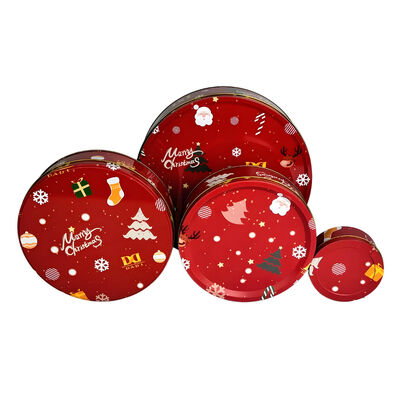 Beli Pabrik Jual Langsung 2,36 ~ 13,39 Inch 12,99 Inch Standar Ukuran Besar Bentuk Bulat Natal Dessert Kacang Tin Box Packaging online manufacture