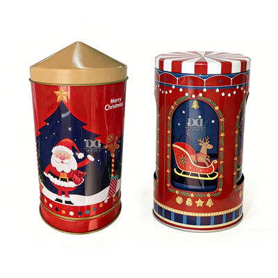 Buy Premium Food Safe Rotating Cookies Candy Tin Container Music Box Luxury Metal Gift Packaging Festive Holiday Promotional Use online manufacture