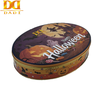 acheter Boîte en fer blanc de forme ovale de qualité supérieure pour emballage alimentaire cadeau d'Halloween Biscuits imprimés personnalisés Biscuits Bonbons en étain online manufacture