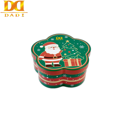 acheter Conception d'emballage unique de chocolat de sucrerie de biscuit de Noël de boîte en fer blanc de forme irrégulière de fleurs online manufacture