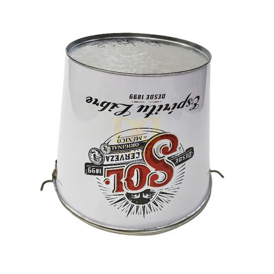 Beli ISO tahan lama minuman yang dapat ditumpuk kulkas bir Kontainer Supermarket Tampilan Genggam Galvanized Metal Ice Bucket online manufacture