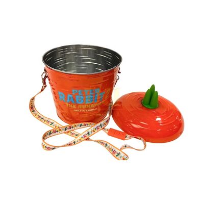 kaufen Maßgeschneiderter orangefarbener Karotten-Umhängegurt, lebensmittelechtes Metall, Paket, Snack, Kindertagsgeschenk, Osterhasen-Geschenk, Weißblech-Eimer online manufacture