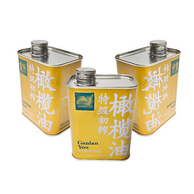 comprar Impresión a color de grado alimenticio CMYK latas de aceite de oliva vacías 500 ml impermeables resistentes a la corrosión espesado de metal de lata embalaje tapa de tornillo tapas online manufacture